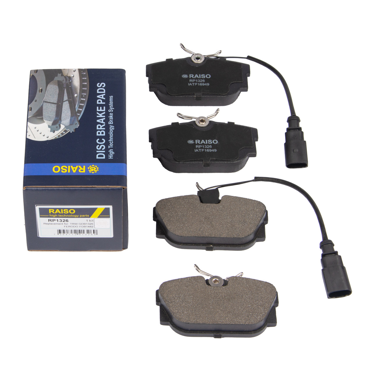 задні гальмівні накладки для Volkswagen Sharan Колодки тормозные задние Raiso(Швеция) Volkswagen Sharan