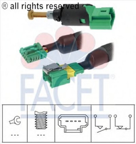 71213K FACET выключатель фонаря сигнала торможения