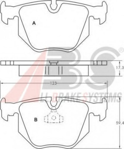 36715 A.B.S. комплект тормозных колодок