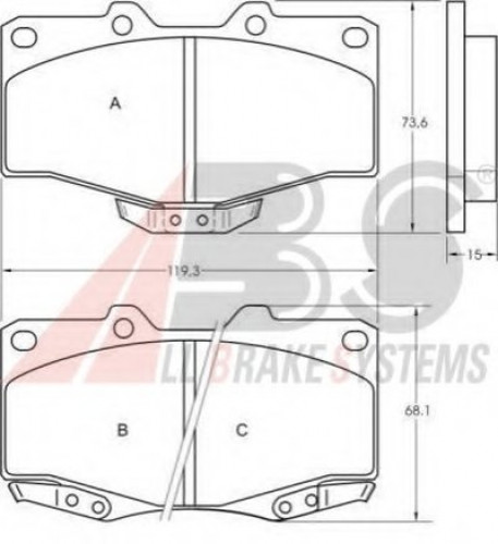36724 A.B.S. комплект тормозных колодок