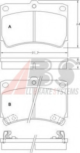 36726 A.B.S. комплект тормозных колодок