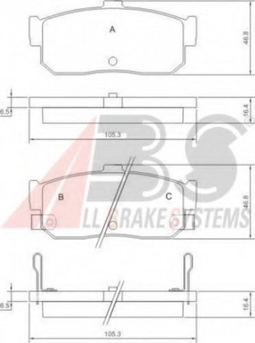 36742 A.B.S. комплект тормозных колодок