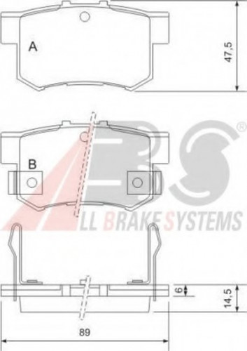 36757 A.B.S. комплект тормозных колодок