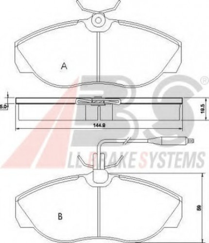 36883 A.B.S. комплект тормозных колодок