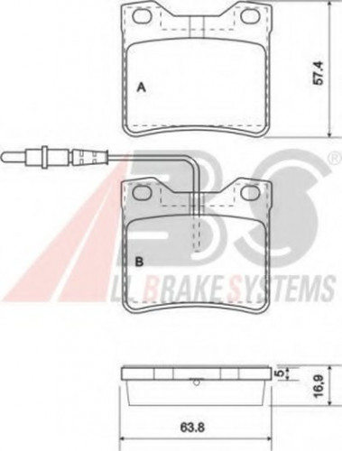 37009 A.B.S. комплект тормозных колодок