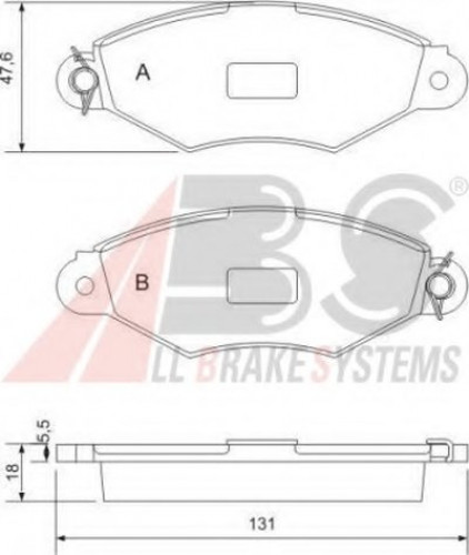 37040 A.B.S. комплект тормозных колодок
