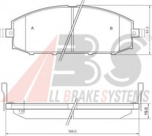 37084 A.B.S. комплект тормозных колодок