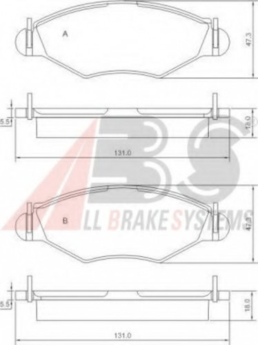 37105 A.B.S. комплект тормозных колодок