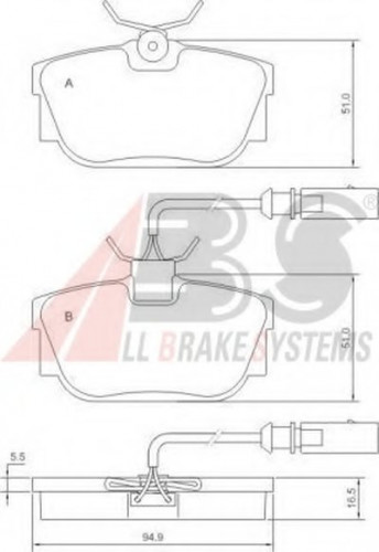 37110 A.B.S. комплект тормозных колодок