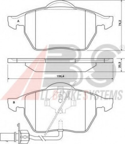 37156 A.B.S. комплект тормозных колодок