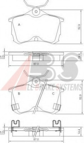 37175 A.B.S. комплект тормозных колодок