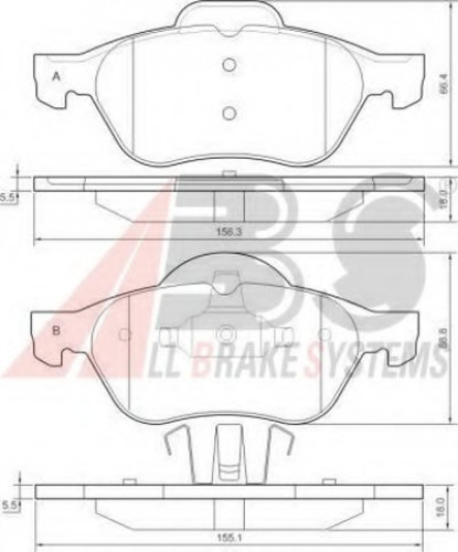 37217 A.B.S. комплект тормозных колодок 37217 A.B.S. комплект тормозных колодок