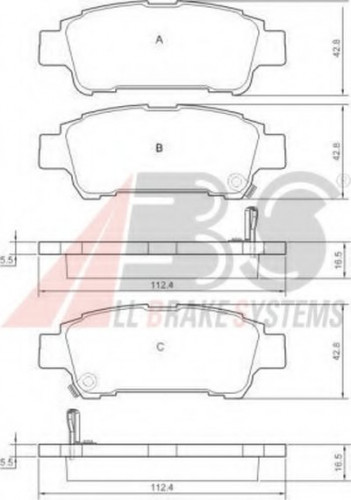 37228 A.B.S. комплект тормозных колодок