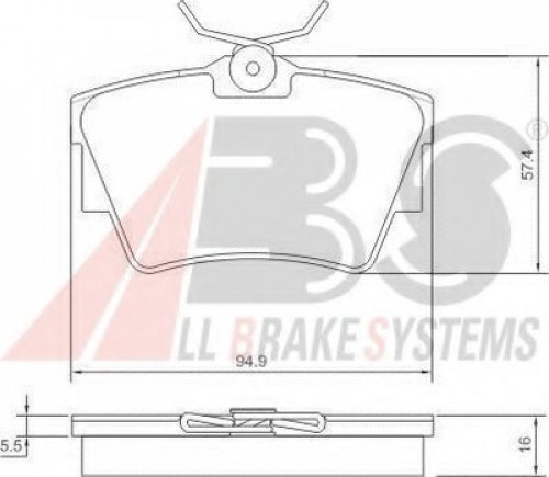 37288 A.B.S. комплект тормозных колодок