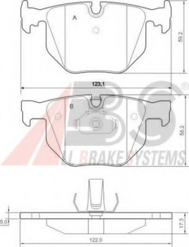 37348 A.B.S. комплект тормозных колодок