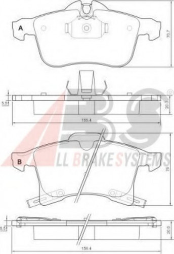 37361 A.B.S. комплект тормозных колодок