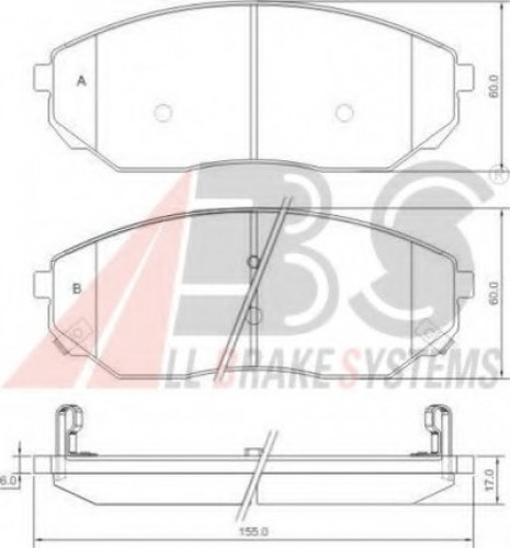 37364 A.B.S. комплект тормозных колодок