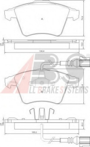37415 A.B.S. комплект тормозных колодок 37415 A.B.S. комплект тормозных колодок