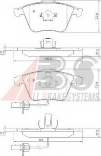 37428 A.B.S. комплект тормозных колодок