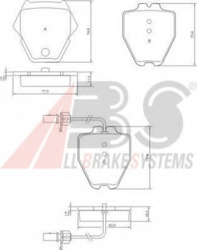 37448 A.B.S. комплект тормозных колодок