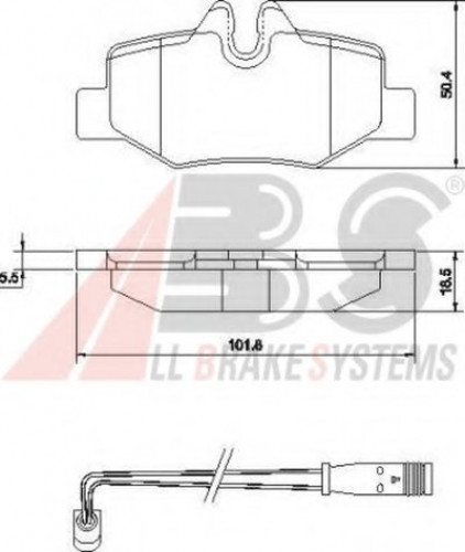 37450 A.B.S. комплект тормозных колодок