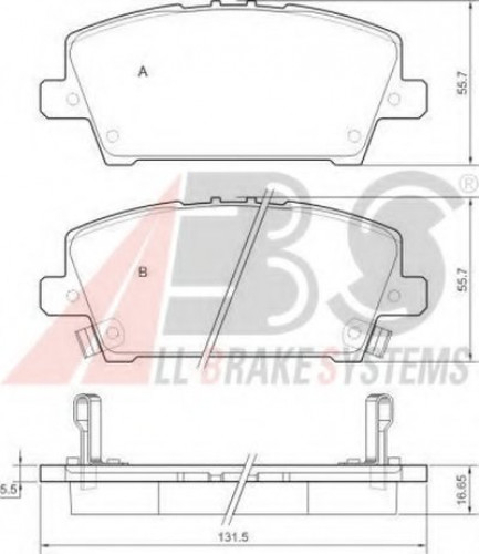 37529 A.B.S. комплект тормозных колодок