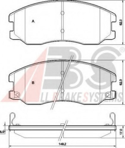 37582 A.B.S. комплект тормозных колодок 37582 A.B.S. комплект тормозных колодок