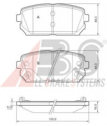 37621 A.B.S. комплект тормозных колодок