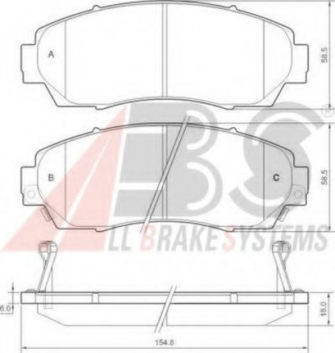 37627 A.B.S. комплект тормозных колодок 37627 A.B.S. комплект тормозных колодок