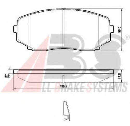 37643 A.B.S. комплект тормозных колодок