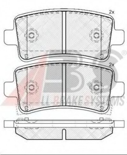 37729 A.B.S. комплект тормозных колодок
