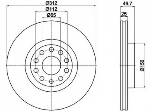 8DD355109521 HELLA PAGID тормозной диск