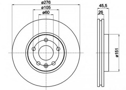 8DD355116351 HELLA PAGID тормозной диск