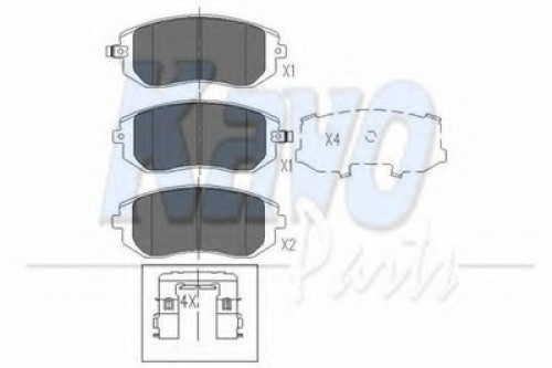 KBP8004 KAVO PARTS комплект тормозных колодок