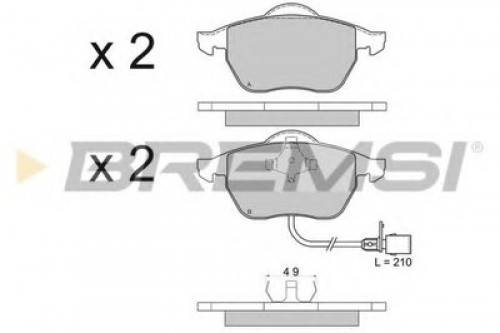 BP2516 BREMSI комплект тормозных колодок