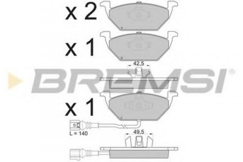 BP2848 BREMSI комплект тормозных колодок