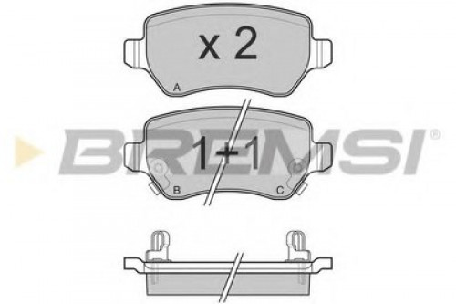 BP3027 BREMSI комплект тормозных колодок