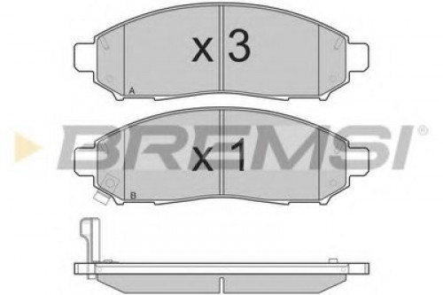 BP3256 BREMSI комплект тормозных колодок