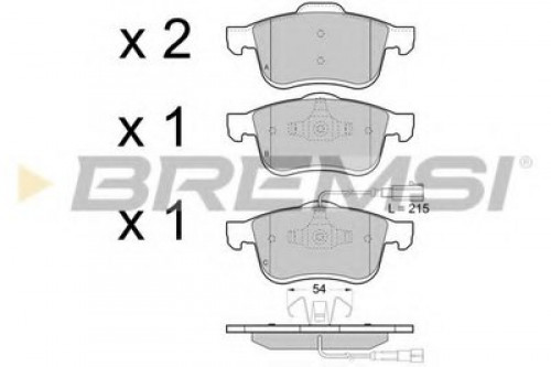 BP3413 BREMSI комплект тормозных колодок